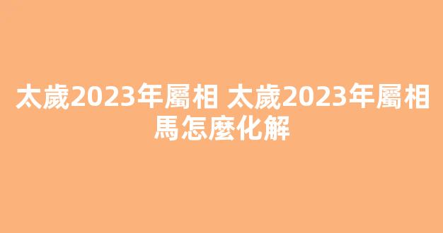 太歲2023年屬相 太歲2023年屬相馬怎麼化解